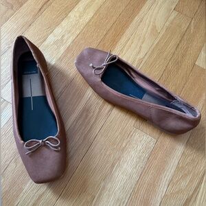 Dolce Vita Brown Ballet Flats with Bow. Suede.